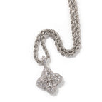 Silver white zircon + 3mm24inch twist chain