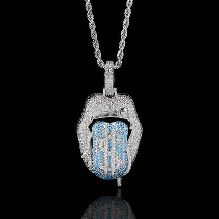 Dollar Mouth Tongue Hip Hop Jewelry Micro-inlaid Zircon Pendant wholesale