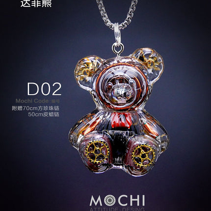 Creative Cyberpunk Duffy Bear Couple Necklace Sweatshirt Pendant