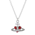 Red peach heart necklace / 18K