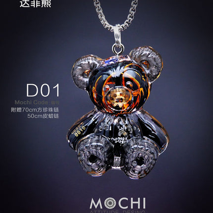 Creative Cyberpunk Duffy Bear Couple Necklace Sweatshirt Pendant
