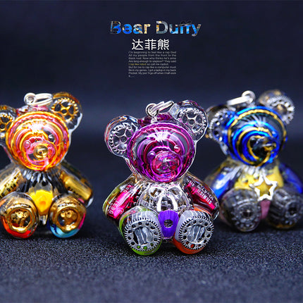 Creative Cyberpunk Duffy Bear Couple Necklace Sweatshirt Pendant
