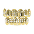Gold set (upper HUSTLA + lower 28 diamonds)