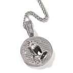 (Two-handed round card) silver + 3mm24inch twist chain