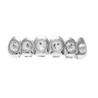Silver round diamond upper teeth