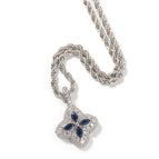 Silver dark blue nano + 3mm24inch twist chain