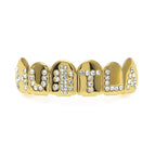 Gold upper teeth (HUSTLA with diamonds)