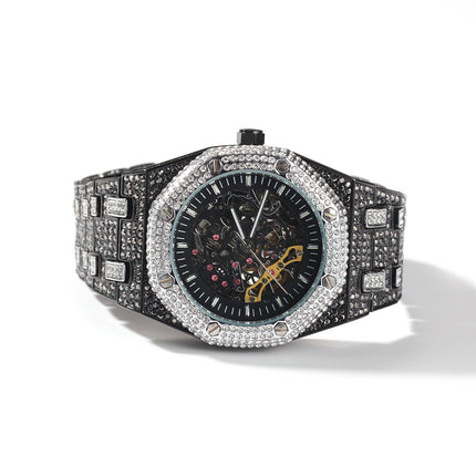 Hip Hop Full Diamond Hollow Case Mechanical Watch