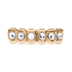 Rose gold large round diamond lower teeth