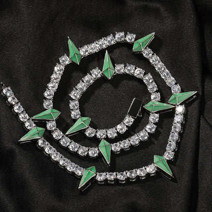 Hip-hop Black Panther zircon tennis chain