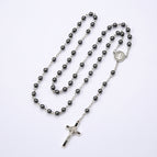 Black Gallstone Necklace (Silver)