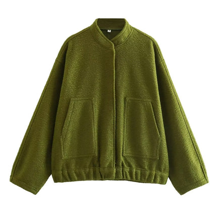 Stand-up collar plain coat