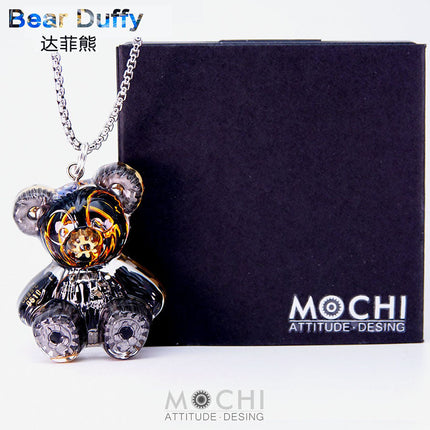 Creative Cyberpunk Duffy Bear Couple Necklace Sweatshirt Pendant