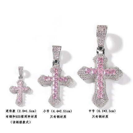 Gold-plated, diamond-encrusted mini cross necklace