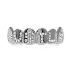 Silver upper teeth (HUSTLA with diamonds)