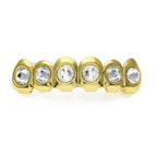Big golden round diamond upper teeth