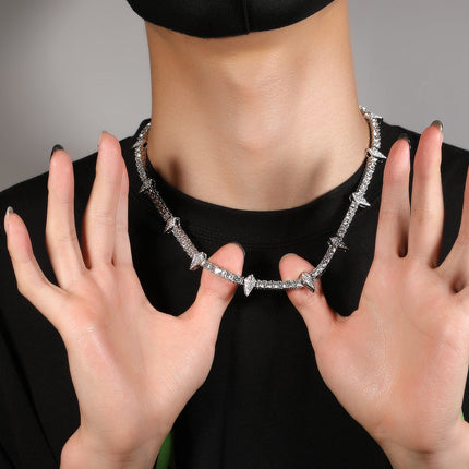 Hip-hop Black Panther zircon tennis chain
