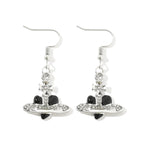 Black peach heart earrings / 18K