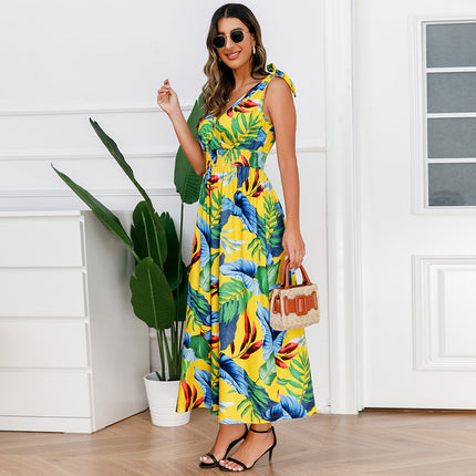 Hawaiian Beach Dress Summer Print Long Skirt Women's Dress