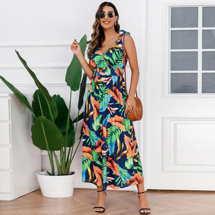 Hawaiian Beach Dress Summer Print Long Skirt Women's Dress