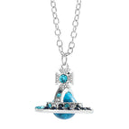 Blue Saturn Necklace / 18K