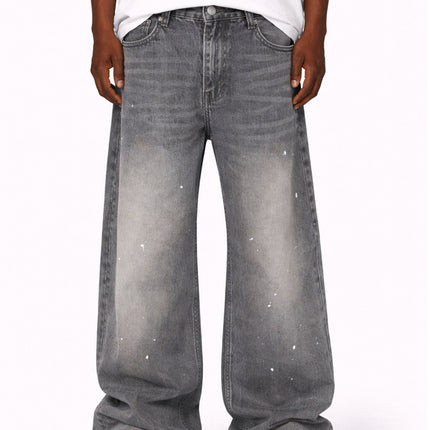 SLATE WIDEBOY SPLATTER DENIM