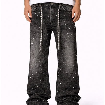 NOIR RHINESTONE DENIM