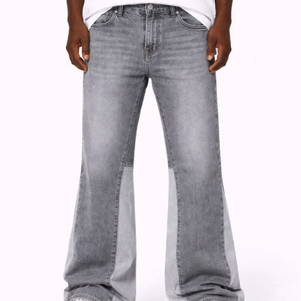 GREY SPLIT FLARE DENIM