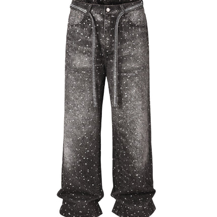 NOIR RHINESTONE DENIM