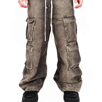 NOIR FLOW DENIM CARGO PANTS