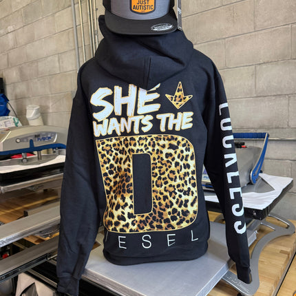 She Wants The Diesel Hoodie Leopard Edition