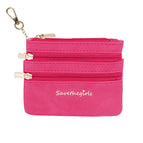 Pink - (3) Zippered Pouch (Hardware: Gold)
