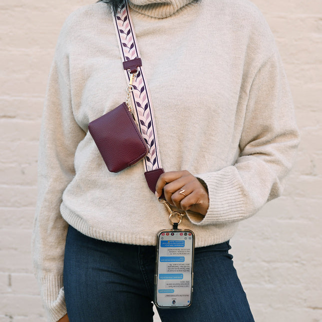 Clip & Go Strap w/RFID Pouch Leaf Pattern