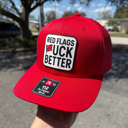 Red Flags Fuck Better Canvas Patch Trucker