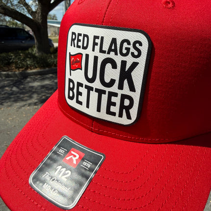 Red Flags Fuck Better Canvas Patch Trucker