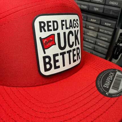 Red Flags Fuck Better | 7 Panel Canvas Patch Hat