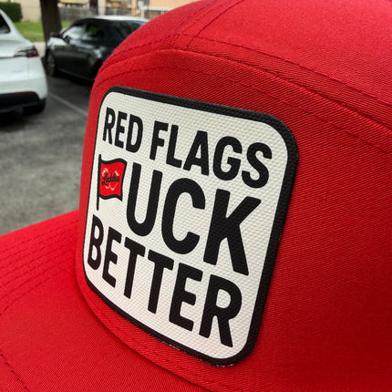 Red Flags Fuck Better | 7 Panel Canvas Patch Hat