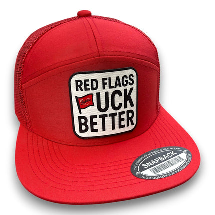 Red Flags Fuck Better | 7 Panel Canvas Patch Hat