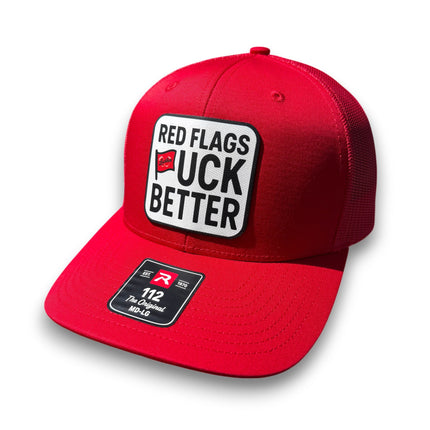 Red Flags Fuck Better Canvas Patch Trucker