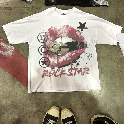 Rockstar Streetwear White Cotton Tee Casual Wardrobe Essential True To Size For Confident Everyday Style