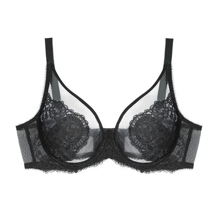 Lingerie Women's Thin BrasLace Full Cup BrasBeautifully Embroidered BrasAnti-SaggingUltra-Thin Bras
