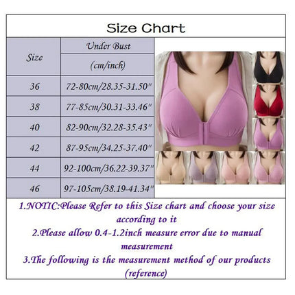 WTEMPO Plus Size Thin Non-steel Ring Front Buckle Cotton Bra Gathered Comfortable Underwear Soft Collection lingerie