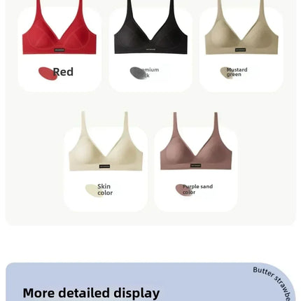 MOYISU Lingerie Women's Summer Traceless Small Bra Pull Together No Underwire Jelly Bar Soft Support Tuck Back Bra Cover
