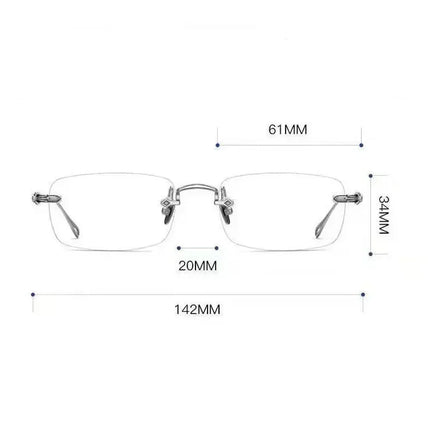 New Fashion Photochromic Myopia Glasses Vintage Rimless Square Women Men Anti Blue Light UV Sunglasses Optical Diopter Eyewear