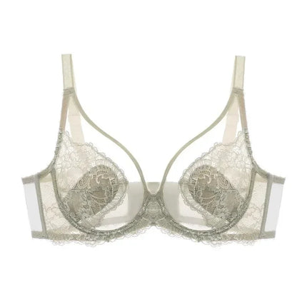 Lingerie Women's Thin BrasLace Full Cup BrasBeautifully Embroidered BrasAnti-SaggingUltra-Thin Bras