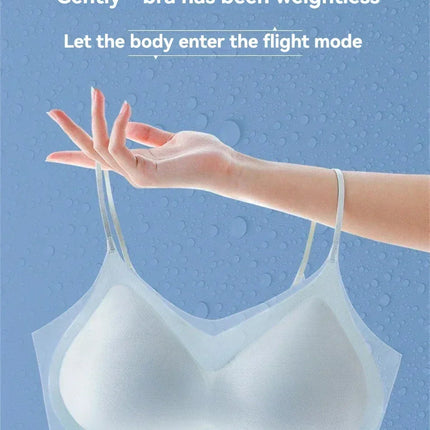 3PCS Ultra-Thin Breathable Ice Silk Top Bras Women's Bustier Underwear Seamless Back Halter Vest Wrap Wireless Bras Solid Color
