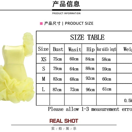 New fashion and sexy solid color wrapped chest dress, women's temperament decorative pleated ruffled edge party dress