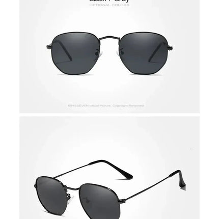 KINGSEVEN Fashion Women Polygon Sunglasses Men Polarized UV400 Sunscreen Round Thin Frame Glassses Luxury Causal Driving Eyewear