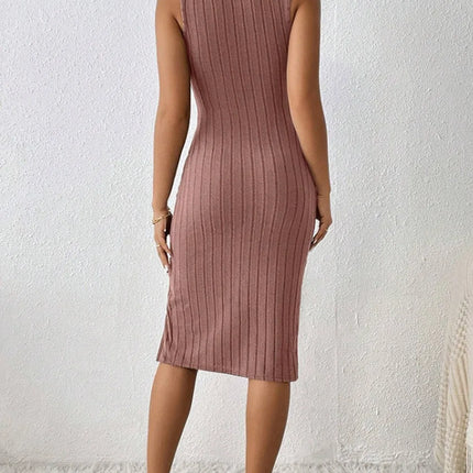 slit dress solid color sling slim dress