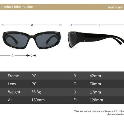 Unique Y2K Designer Luxury Sunglasses Women Rectangle Big Frame Sun Glasses For Men Outdoor UV Protection Classic 2000S Black Sh